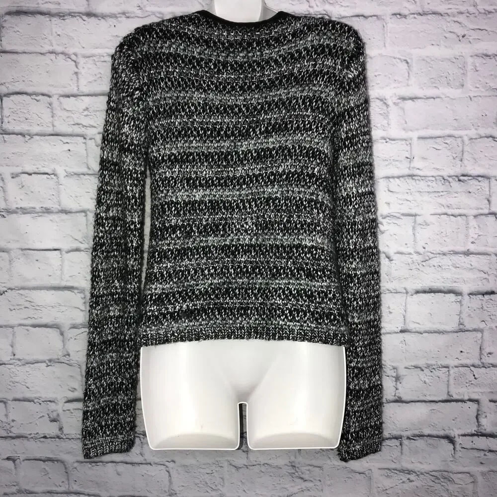 Joie Gray Black Knit Zipper Sweater - Picture 2 of 7